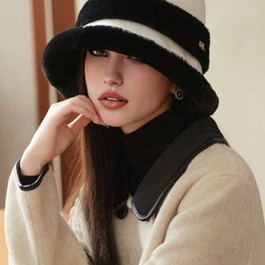 Elegant Black and White Women's Hat